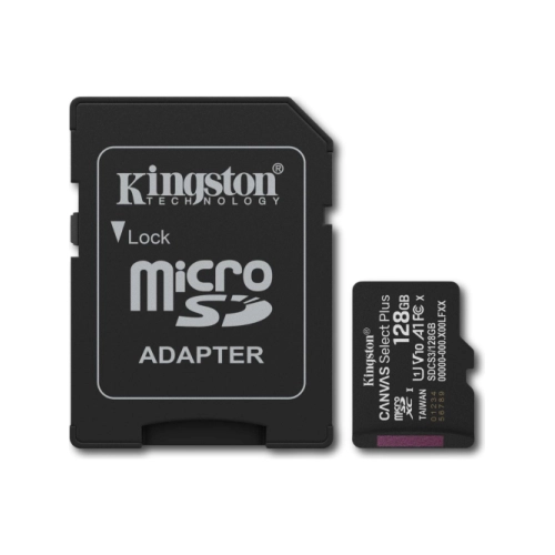 KINGSTON SDCS3/128GB 128GB MICROSDXC CANVAS SELECT PLUS GEN3 150MB/S A1 CARD + ADAPTER