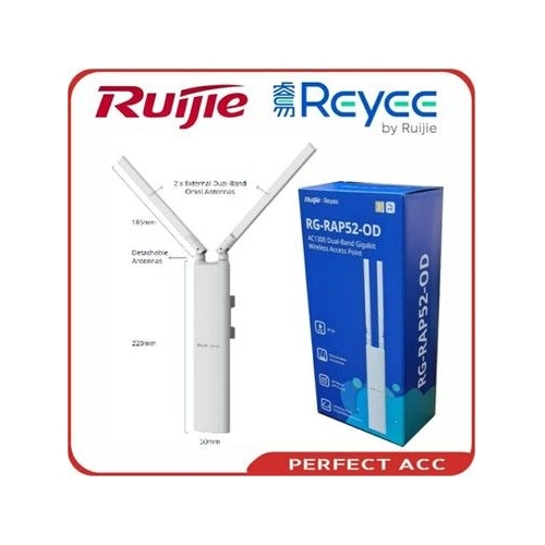 RUIJIE REYEE RG-RAP52-OD WIFI 5 AC1300 1PORT GIGABIT 2X2 MU-MIMO 2.4/5GHZ POE ADAPTORSUZ OMNI