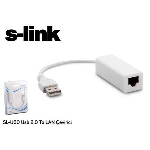S-LINK SL-U60 USB 2.0 TO LAN ÇEVİRİCİ DÖNÜŞTÜRÜCÜ